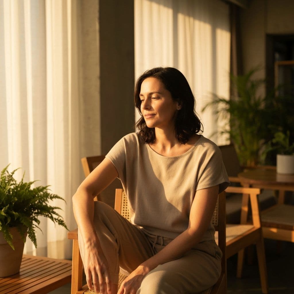 Calm, modern therapy space